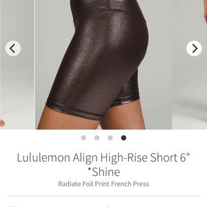 Lululemon Athletica Women's High-Rise Shine Shorts - Dark Brown - Align